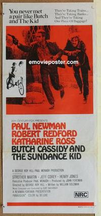 e497 BUTCH CASSIDY & THE SUNDANCE KID Australian daybill movie poster R70s Newman