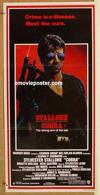 e526 COBRA Australian daybill movie poster '86 Sylvester Stallone