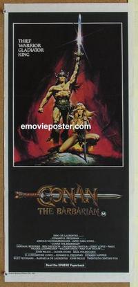 e529 CONAN THE BARBARIAN Australian daybill movie poster '82 Schwarzenegger
