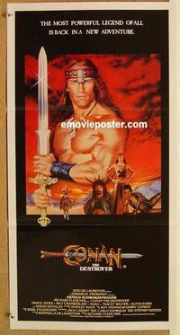 e530 CONAN THE DESTROYER Australian daybill movie poster '84 Schwarzenegger