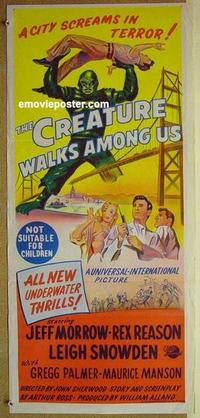 e537 CREATURE WALKS AMONG US Australian daybill movie poster '56 sequel!