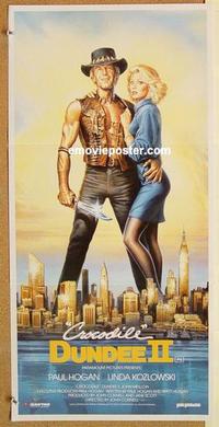 e541 CROCODILE DUNDEE 2 Australian daybill movie poster '88 Paul Hogan