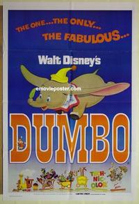 e154 DUMBO Australian one-sheet movie poster R76 Walt Disney circus classic!