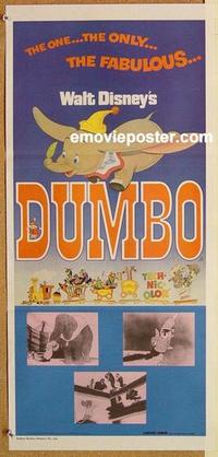 e568 DUMBO Australian daybill movie poster R76 Walt Disney circus classic!