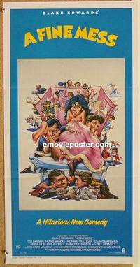 e598 FINE MESS Australian daybill movie poster '86 Ted Danson, Howie Mandel