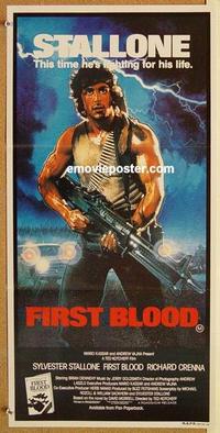 e600 FIRST BLOOD Australian daybill movie poster '82 Stallone as Rambo!