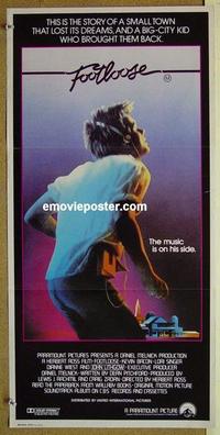 e608 FOOTLOOSE Australian daybill movie poster '84 dancin' Kevin Bacon!