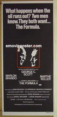 e610 FORMULA Australian daybill movie poster '80 Marlon Brando, Scott