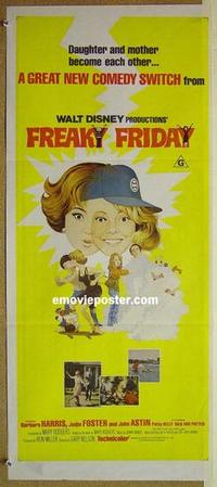 e614 FREAKY FRIDAY Australian daybill movie poster '77 Jodie Foster