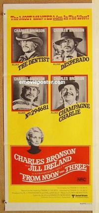 e619 FROM NOON TILL THREE Australian daybill movie poster '76 Bronson