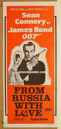 e620 FROM RUSSIA WITH LOVE Australian daybill movie poster R70s Connery, Bond