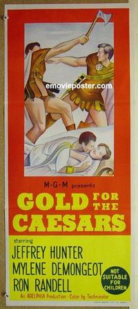 e638 GOLD FOR THE CAESARS Australian daybill movie poster '64 Jeffrey Hunter