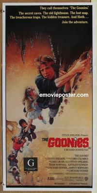 e642 GOONIES Australian daybill movie poster '85 teen classic, Struzan art!