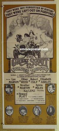 e652 GREAT SCOUT & CATHOUSE THURSDAY Australian daybill movie poster '76