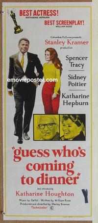 e656 GUESS WHO'S COMING TO DINNER Australian daybill movie poster '67