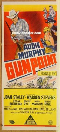e659 GUNPOINT Australian daybill movie poster '66 Audie Murphy western!