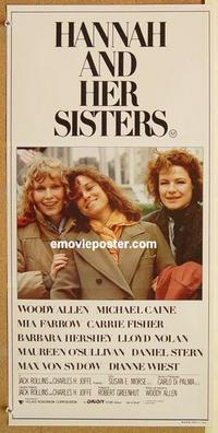 e666 HANNAH & HER SISTERS Australian daybill movie poster '86 Woody Allen