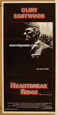 e670 HEARTBREAK RIDGE Australian daybill movie poster '86 Clint Eastwood