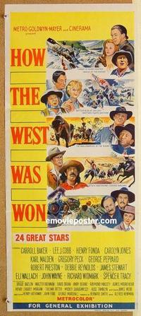 e688 HOW THE WEST WAS WON #1 Australian daybill movie poster '64 John Ford