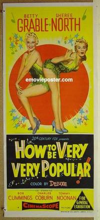 e689 HOW TO BE VERY POPULAR Australian daybill movie poster '55 Betty Grable