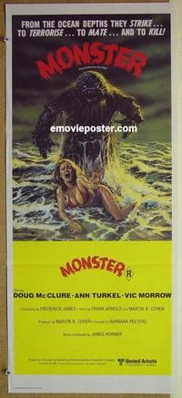 e691 HUMANOIDS FROM THE DEEP Australian daybill movie poster '80 classic!