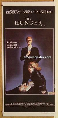 e693 HUNGER Australian daybill movie poster '83 Deneuve, David Bowie