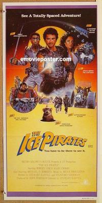 e695 ICE PIRATES Australian daybill movie poster '84 Robert Urich sci-fi!