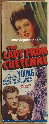 e024 LADY FROM CHEYENNE long Australian daybill movie poster '41 Young