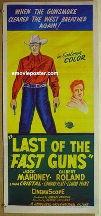 e763 LAST OF THE FAST GUNS Australian daybill movie poster '58 Mahoney