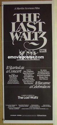 e768 LAST WALTZ Australian daybill movie poster '78 Martin Scorsese