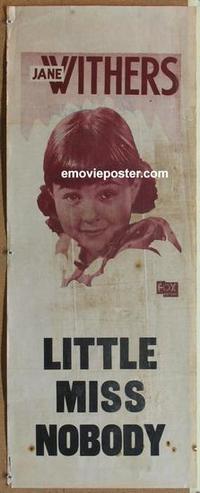 e025 LITTLE MISS NOBODY #1 long Australian daybill movie poster '36 Withers