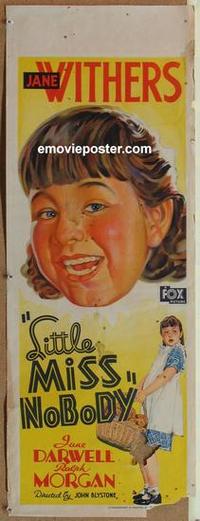 e026 LITTLE MISS NOBODY #2 long Australian daybill movie poster '36 Withers