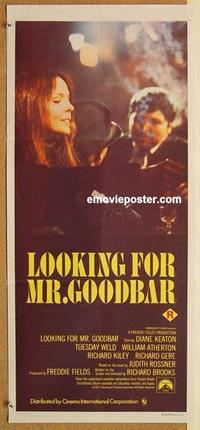 e789 LOOKING FOR MR GOODBAR Australian daybill movie poster '77 Diane Keaton