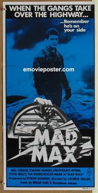 e800 MAD MAX Australian daybill movie poster '80 Mel Gibson, George Miller