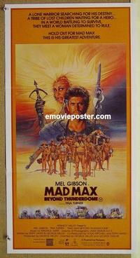 e802 MAD MAX BEYOND THUNDERDOME Australian daybill movie poster '85 Mel Gibson