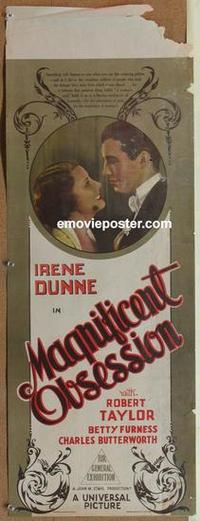 e027 MAGNIFICENT OBSESSION long Aust daybill '36 romantic image of Irene Dunne & Robert Taylor!