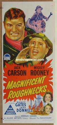 e804 MAGNIFICENT ROUGHNECKS Australian daybill movie poster '56 Jack Carson