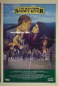 e255 MAN FROM SNOWY RIVER Australian one-sheet movie poster '82 George Miller