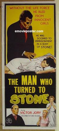e813 MAN WHO TURNED TO STONE Australian daybill movie poster '57 Victor Jory