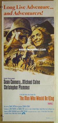 e814 MAN WHO WOULD BE KING Australian daybill movie poster '75 Connery, Caine