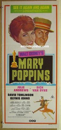 e820 MARY POPPINS Australian daybill movie poster R73 Julie Andrews, Disney