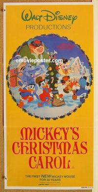 e827 MICKEY'S CHRISTMAS CAROL Australian daybill movie poster '83 Disney