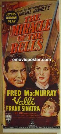 e832 MIRACLE OF THE BELLS Australian daybill movie poster '48 Frank Sinatra