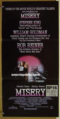 e834 MISERY Australian daybill movie poster '90 Rob Reiner, Stephen King