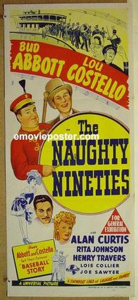 e858 NAUGHTY '90s Australian daybill movie poster '45 Abbott & Costello