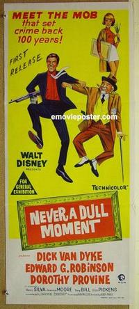 e859 NEVER A DULL MOMENT Australian daybill movie poster '68 Walt Disney