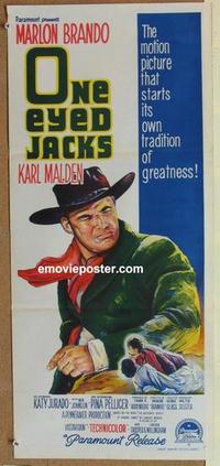 e879 ONE EYED JACKS Australian daybill movie poster '61 Marlon Brando