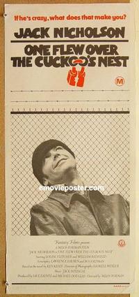 e880 ONE FLEW OVER THE CUCKOO'S NEST Australian daybill movie poster '75