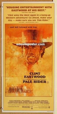 e887 PALE RIDER Australian daybill movie poster '85 Dudash art of Eastwood!