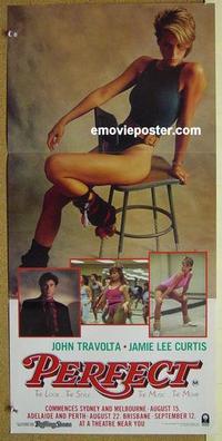 e899 PERFECT Australian daybill movie poster '85 Jamie Lee Curtis, Travolta
